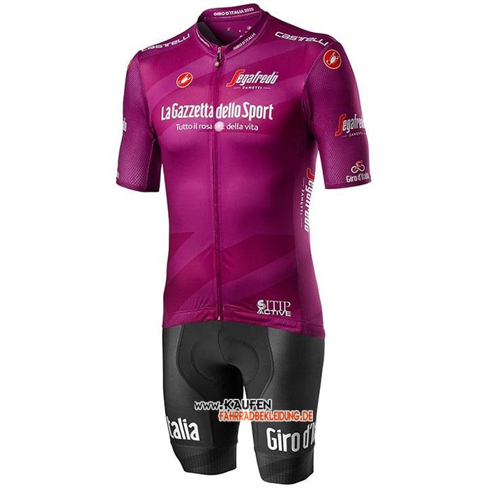 Giro d'Italia Kurzarmtrikot 2020 und Kurze Tragerhose Fuchsie